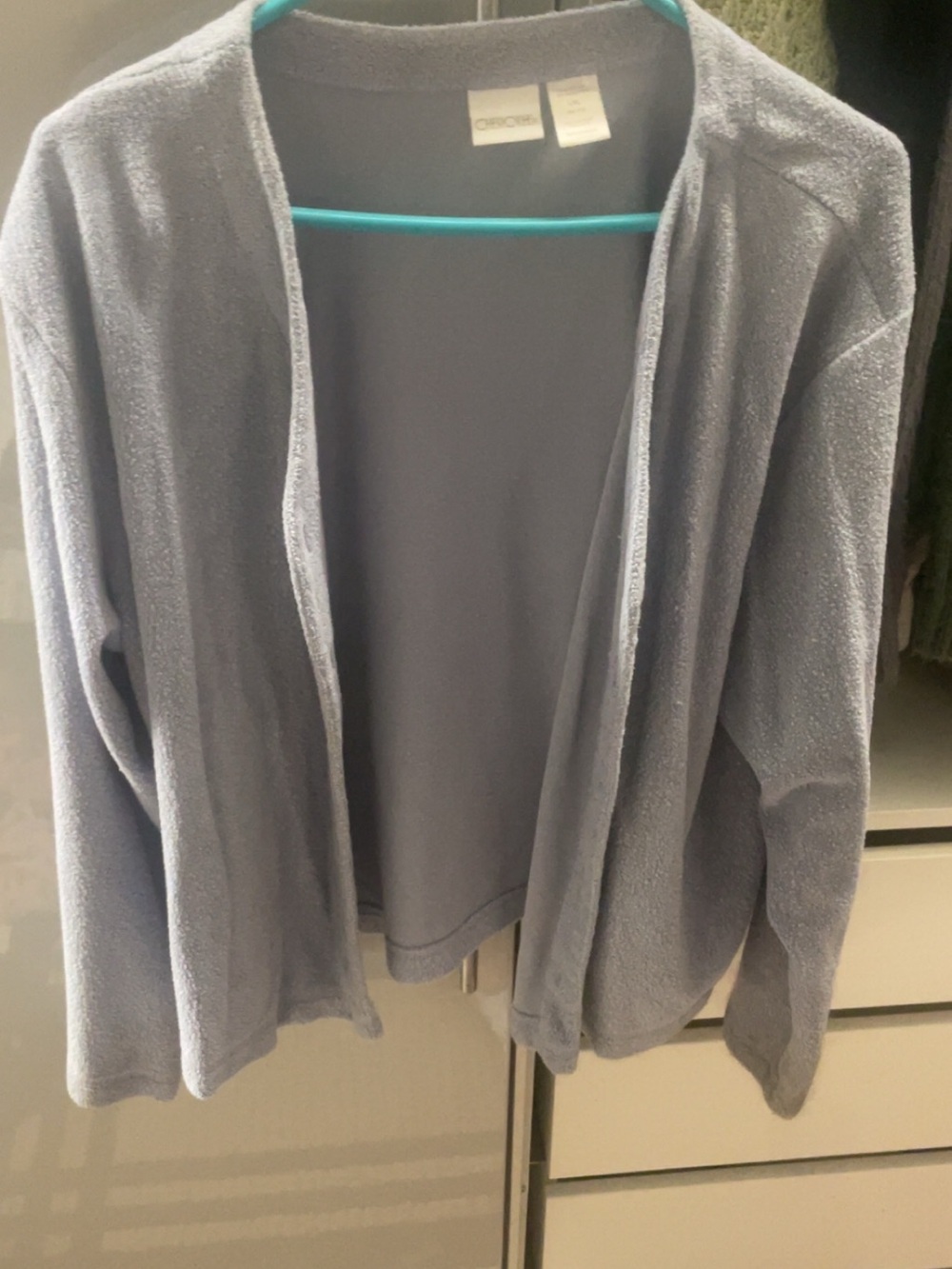 Cherokee Open-Front Light Blue Women’s Cardigan